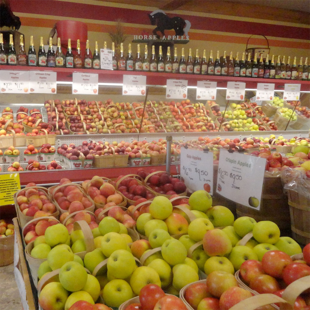 apples on store shelves