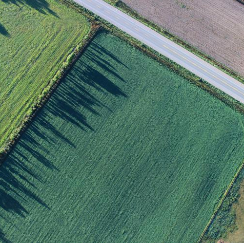 aerial view of farm fields