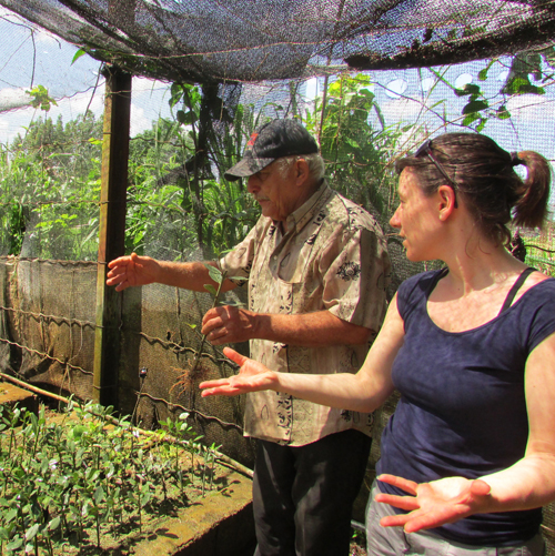 Erin Nelson in Cuba with a farmer